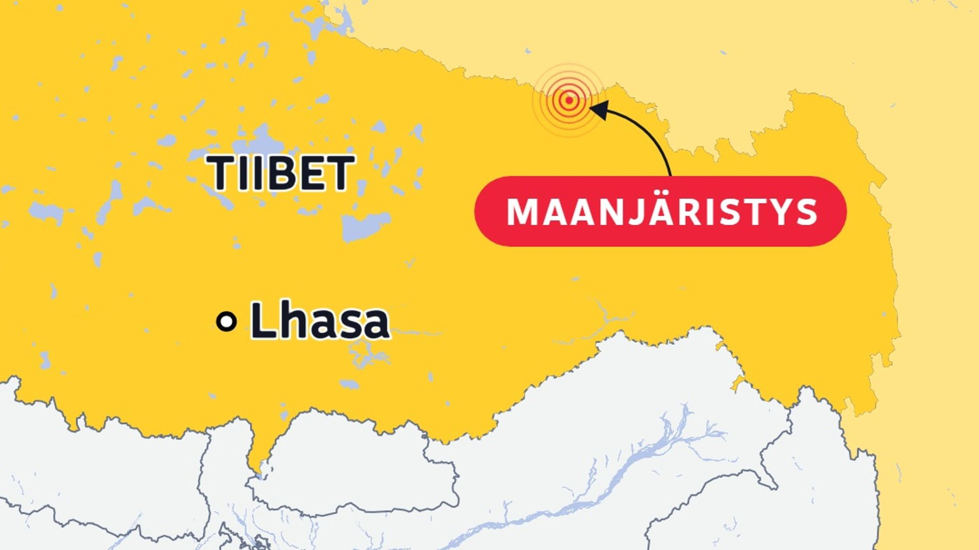 Tiibetissä voimakas maanjäristys