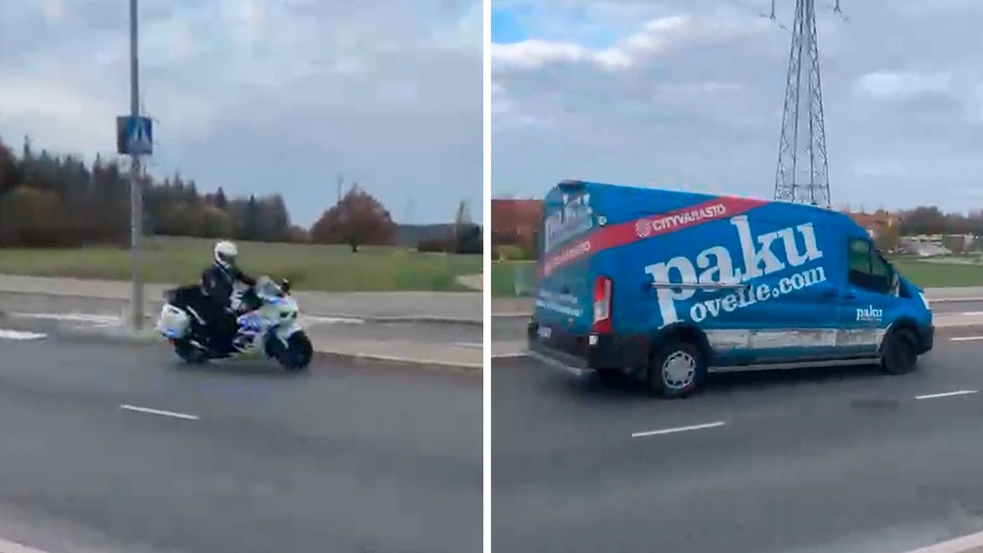 Pakettiauto törmäsi rekkaan moottoritiellä ja jatkoi matkaansa – poliisi lähti takaa-ajoon