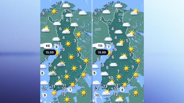Kuurainen aamu koettelee ajokeliä, etelässä odotetaan lämpenemistä