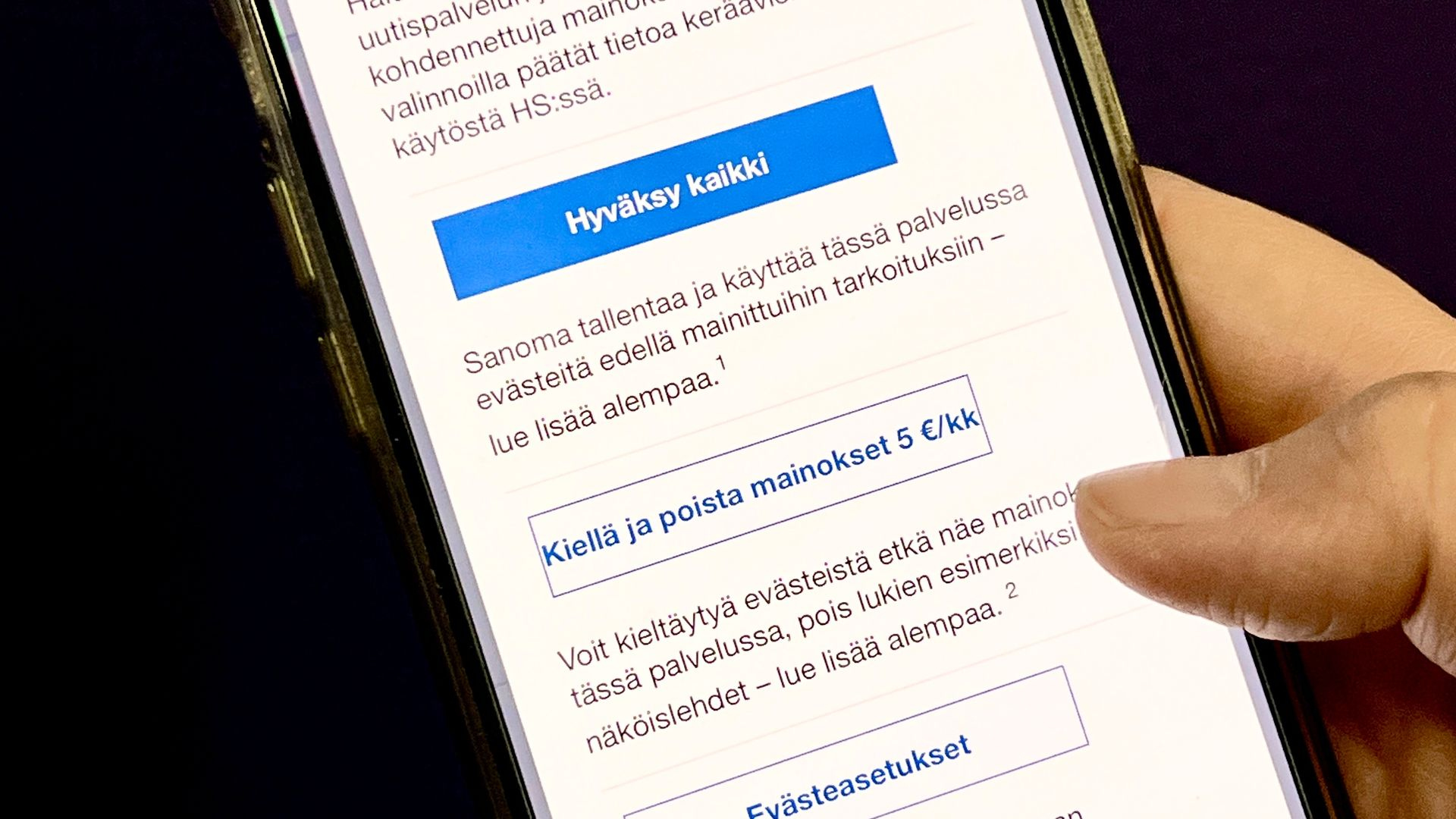 Evästeistä kieltäytymisestä pitää nyt maksaa AMNZ Uutiset – tutkijatohtori on huomannut lukijoiden turhautumisen