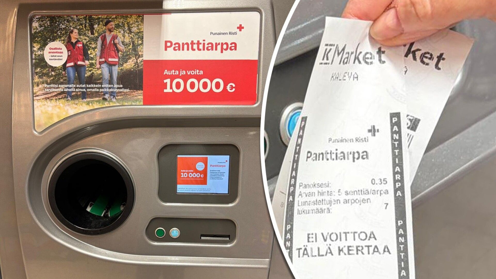 Pullonpalautus-koneen arpajaisista luvataan 10 000 euron pääpalkinto – sitä ei ole ikinä voitettu